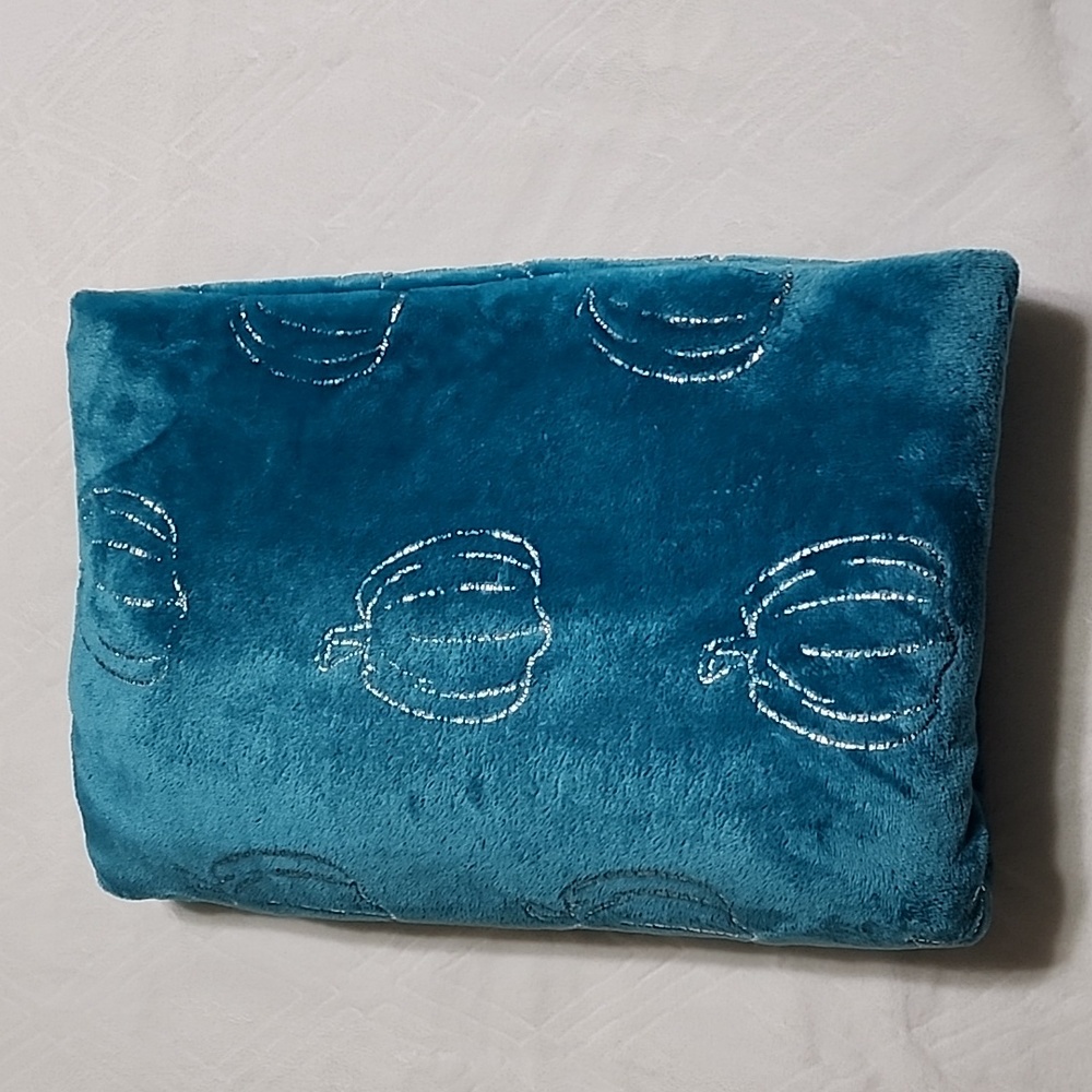 Teal & Silver Pumpkin Plush Throw